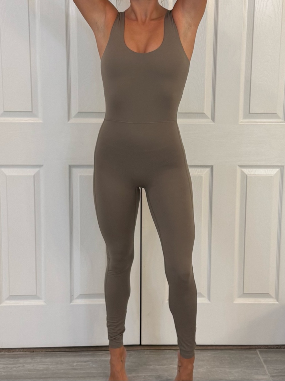 all in motion Scoop Neck Taupe Jumpsuit